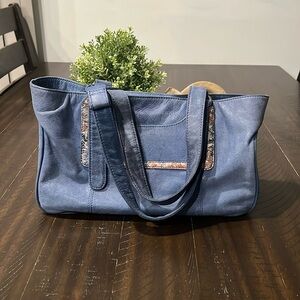 Hobo Autry Blue Leather Satchel